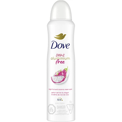 Déodorant pour Femmes avec 1/4 d'Hydratants, Dove Sans Aluminium Fruit du Dragon & Crème de Noix de Coco, Protection Contre les Odeurs 72h, 113 g