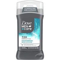 Déodorant en bâton sans aluminium pour une protection de 72 heures Dove Men+Care  Brise océanique avec ¼ de crème hydratante,  85 g