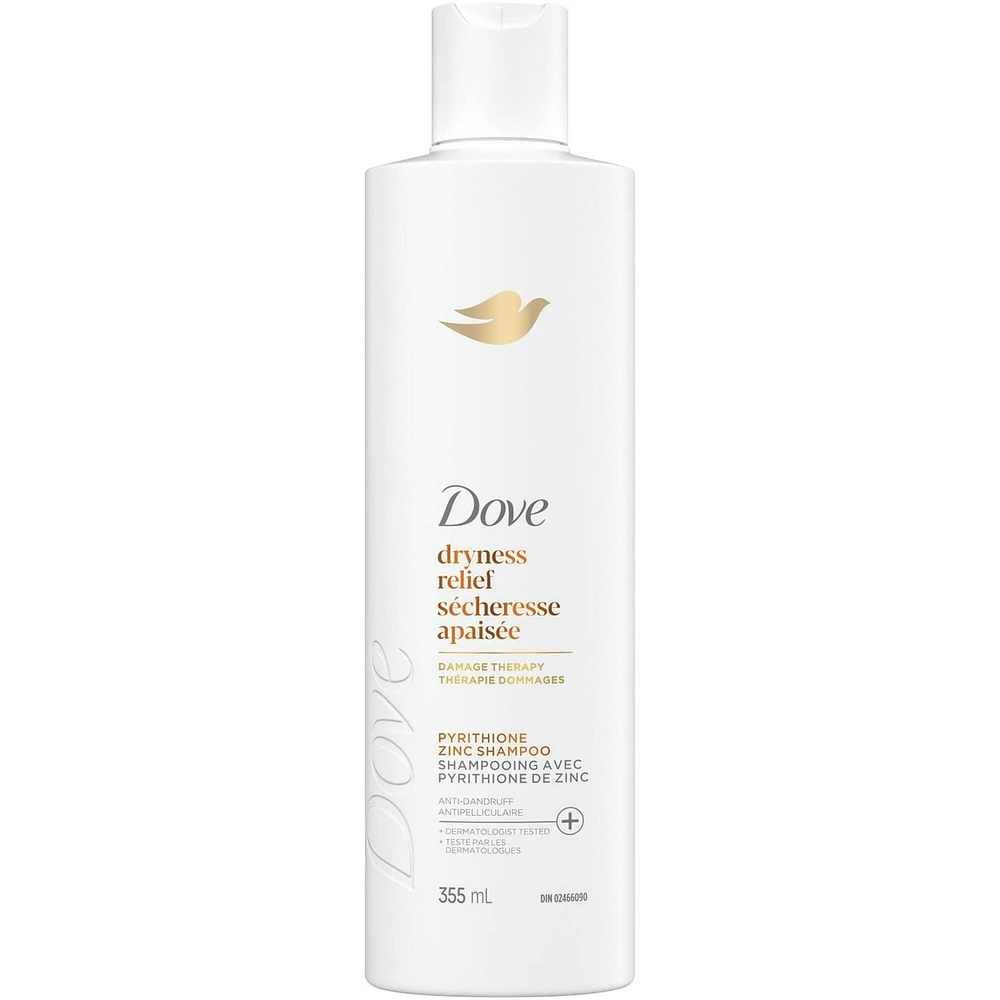 Shampoing pour cuir chevelu sec et irrité, Dove Soulagement de la Sécheresse et des Démangeaisons avec technologie Soin Bio-Protéine Liquide, 355 ML