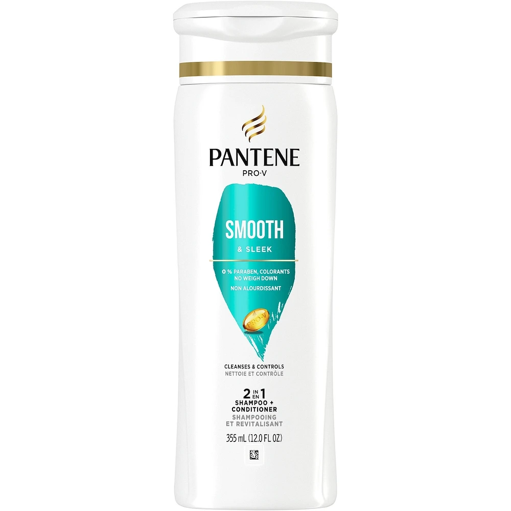 Shampooing et revitalisant 2 en 1 Smooth & Sleek, 12 oz/355 mL