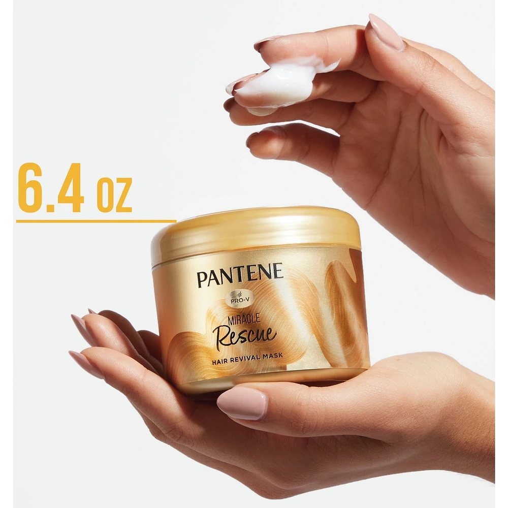Masque capillaire Pantene, masque capillaire revitalisant en profondeur pour les cheveux endommagés et secs, Miracle Rescue