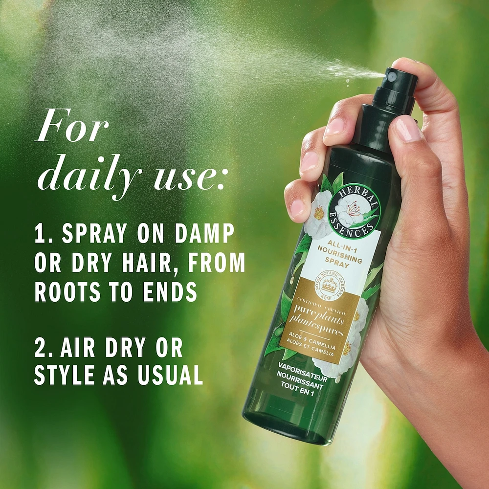 All-in-1 Nourishing Spray, Certified Pure Plants, with Aloe and Camellia Flower Oil, 6 fl oz