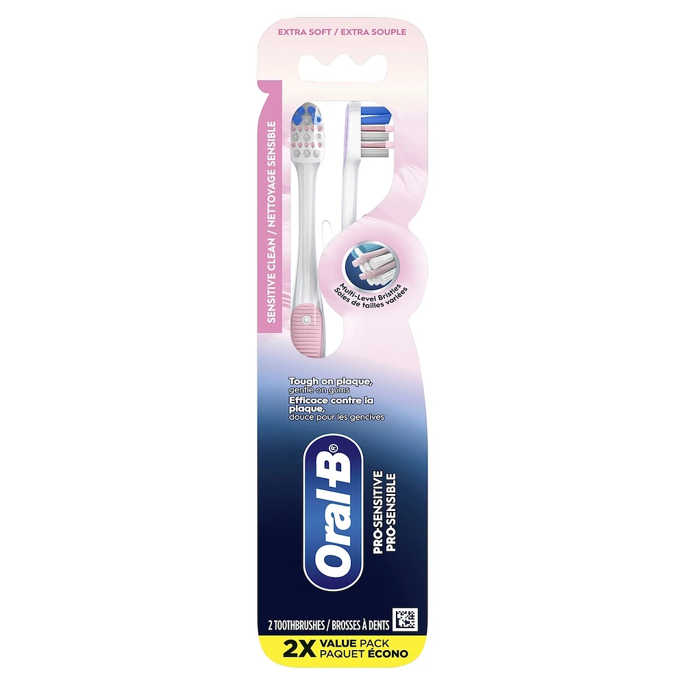 Brosses à dents Oral-B Pro Sensible, extra souple, 2 unités