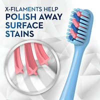 Brilliance Premium Whitening Toothbrush with Plaque Eraser, Medium, Sky Blue and Gray, 2 Count