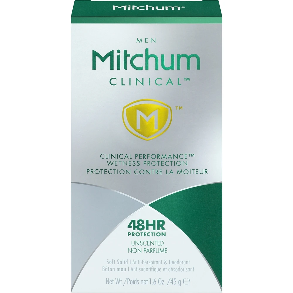 Mitchum Clinical™ Homme Bâton Mou Antisudorifique Et Désodorisant Non Parfumé