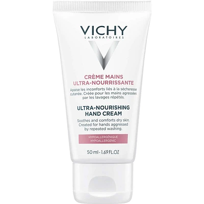 Vichy Crème Mains Ultra-Nourissante pour peau sèche, avec beurre de karité, hypoallergenique
