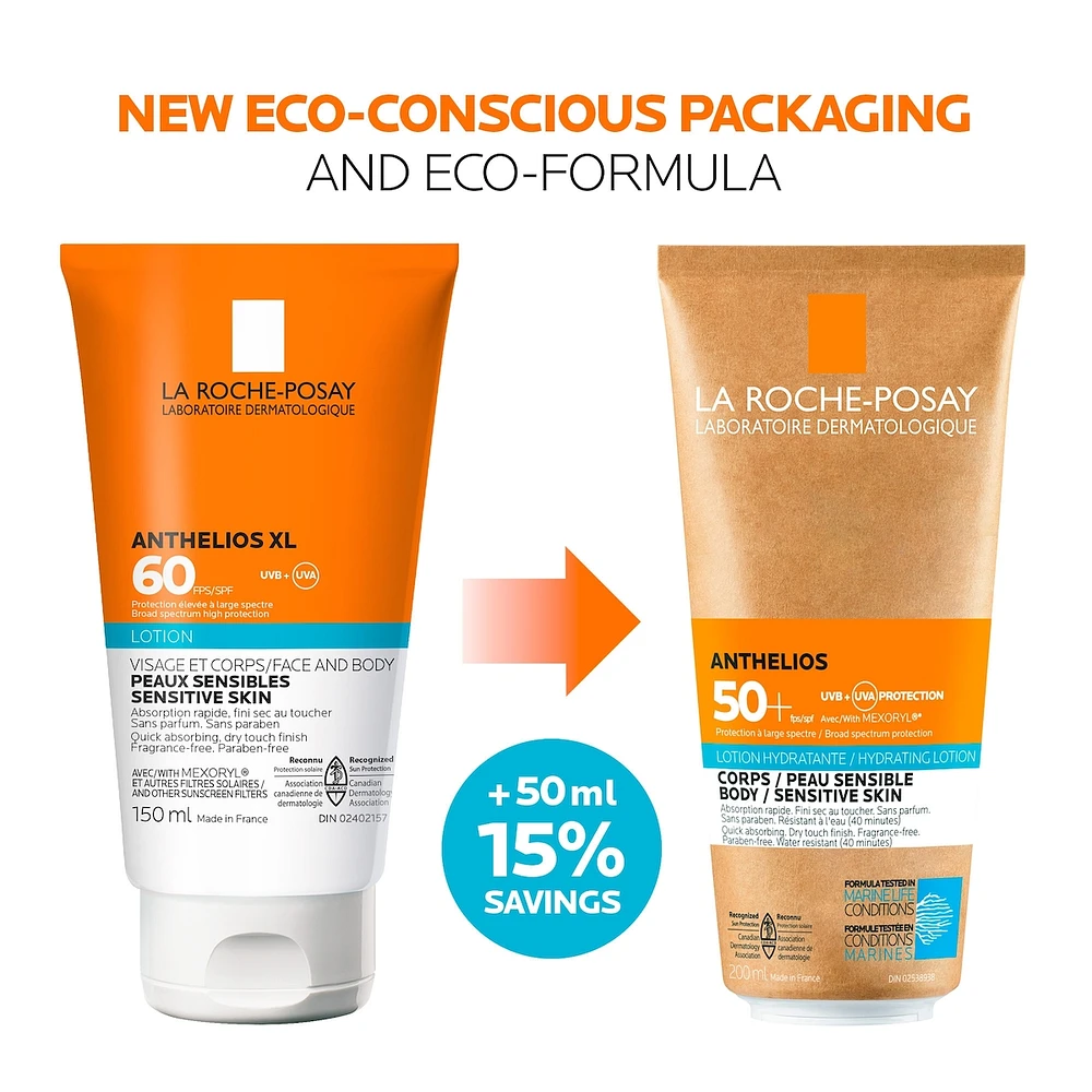 ANTHELIOS HYDRATING LOTION SPF 50+ ECO TUBE - Lightweight Broad-Spectrum Sunscreen That Protects From UVB and UVA Rays