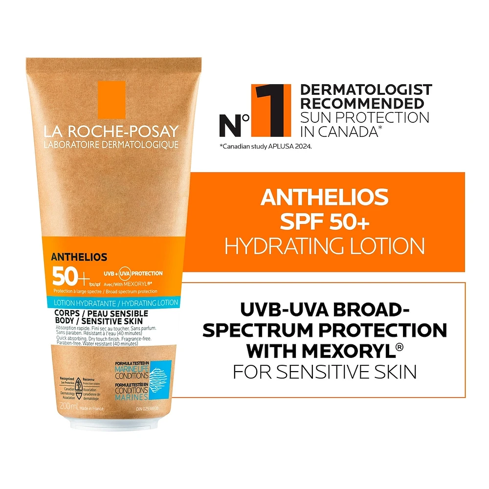 ANTHELIOS HYDRATING LOTION SPF 50+ ECO TUBE - Lightweight Broad-Spectrum Sunscreen That Protects From UVB and UVA Rays
