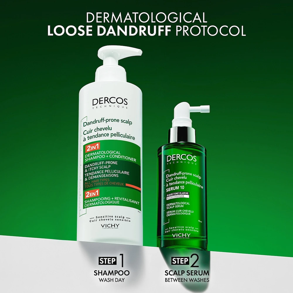 Vichy Dercos 2-in-1 Shampoo + Conditioner with Hyaluronic Acid for Dandruff-Prone Scalp