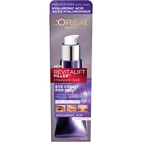 Revitalift Filler Eye Cream for Face Moisturizer with Hyaluronic Acid, Fragrance Free, Alcohol Free