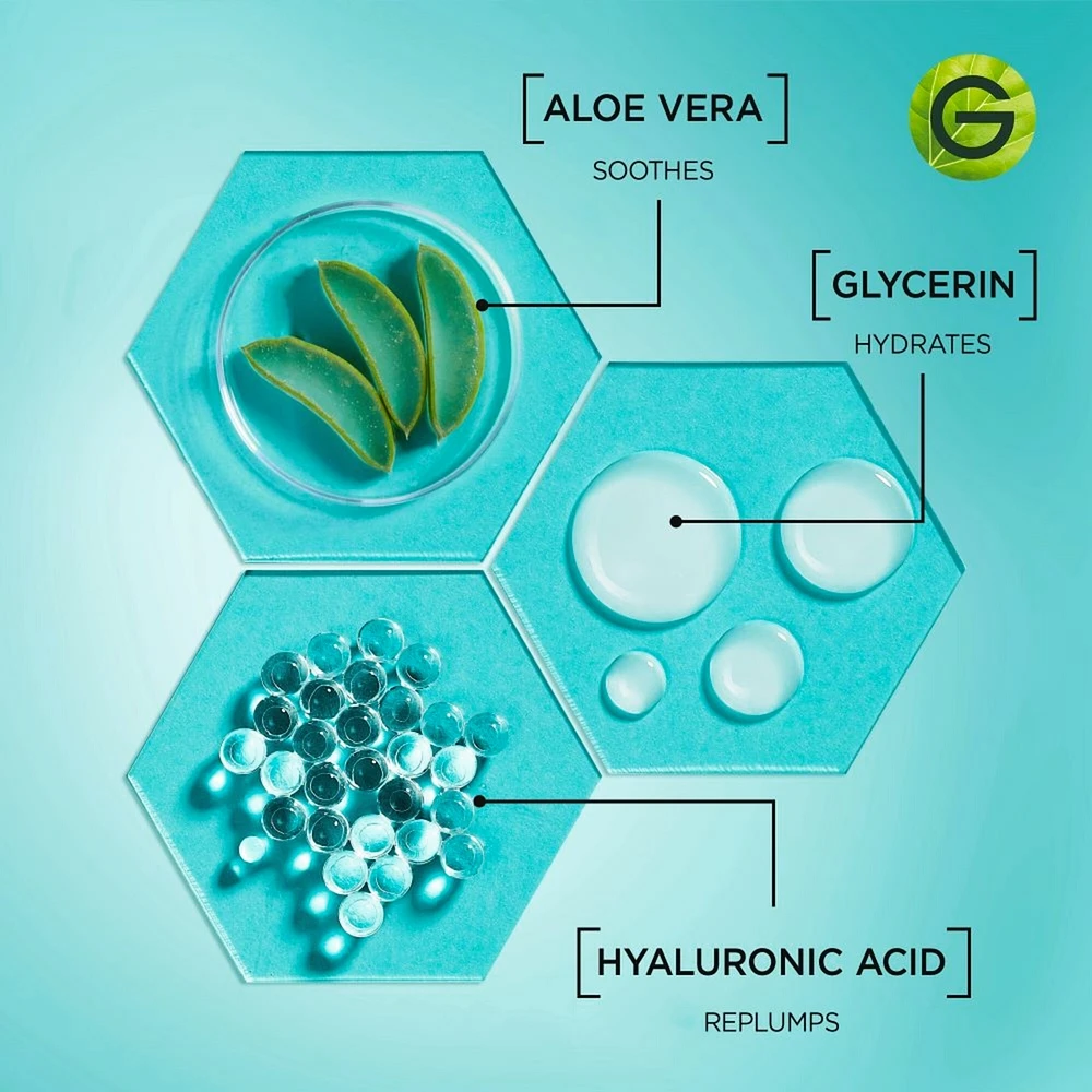 Aloe Vera Face Serum with Hyaluronic Acid, Replumping and Hydrating, for Normal to Combo Skin