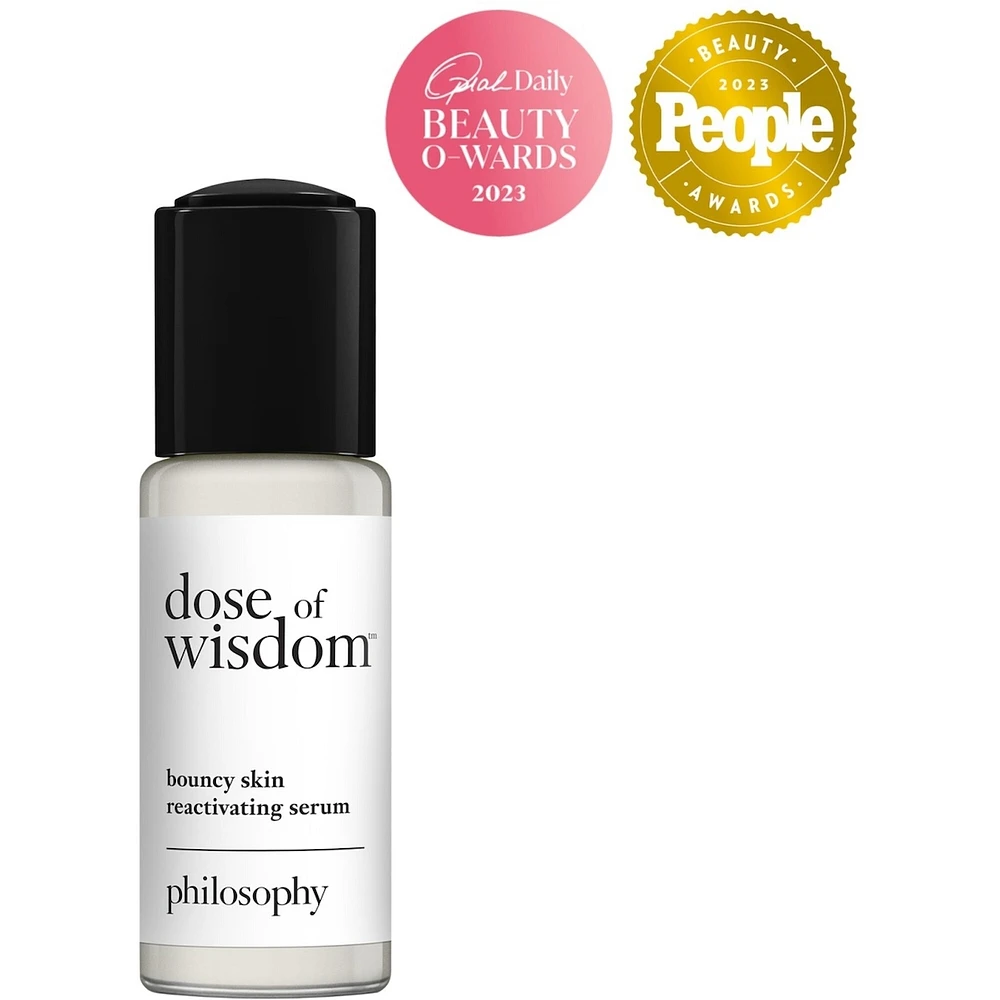 dose of wisdom™ sérum réactivant pour une peau rebondie hydratée et soutenue grace au collagène, enrichi en oxygène, vitamine C acide hyaluronique