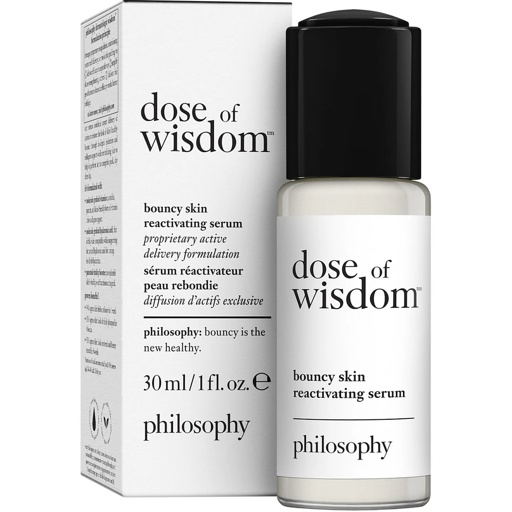 dose of wisdom™ sérum réactivant pour une peau rebondie hydratée et soutenue grace au collagène, enrichi en oxygène, vitamine C acide hyaluronique