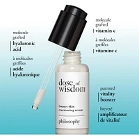 dose of wisdom™ sérum réactivant pour une peau rebondie hydratée et soutenue grace au collagène, enrichi en oxygène, vitamine C acide hyaluronique