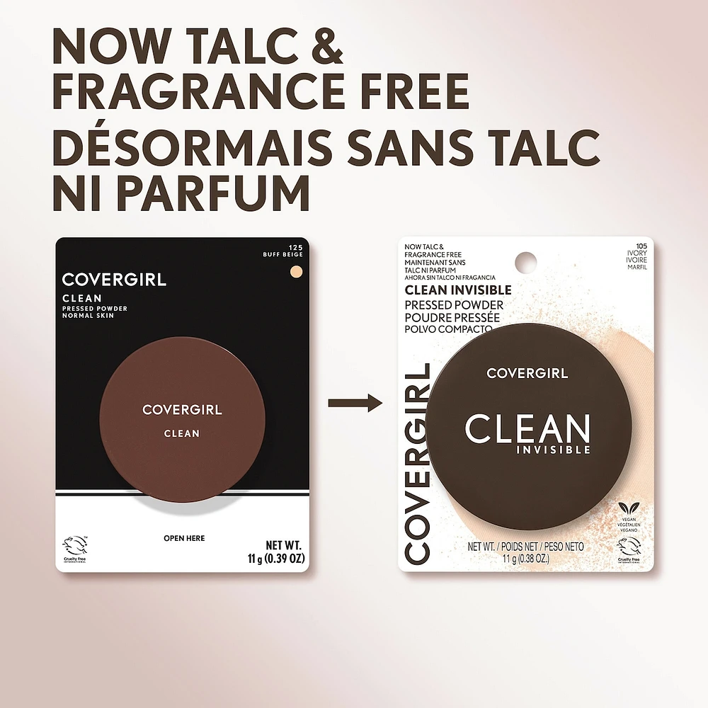 Clean Invisible Pressed Powder, Lightweight, Breathable, Vegan Formula, Talc- and fragrance-free