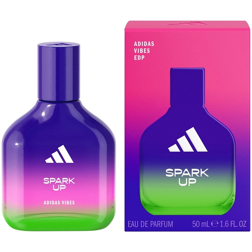 Eau de Parfum unisexe adidas Vibes Spark Up, énergisante et stimulante, parfum longue tenue, Orange Douce et Poivre Noir