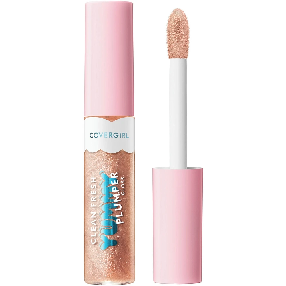 Clean Fresh Yummy Gloss, Plumper Shiny Vegan Formula, Volumizing Lip Plumper, Easy to Apply, Minty Flavor,