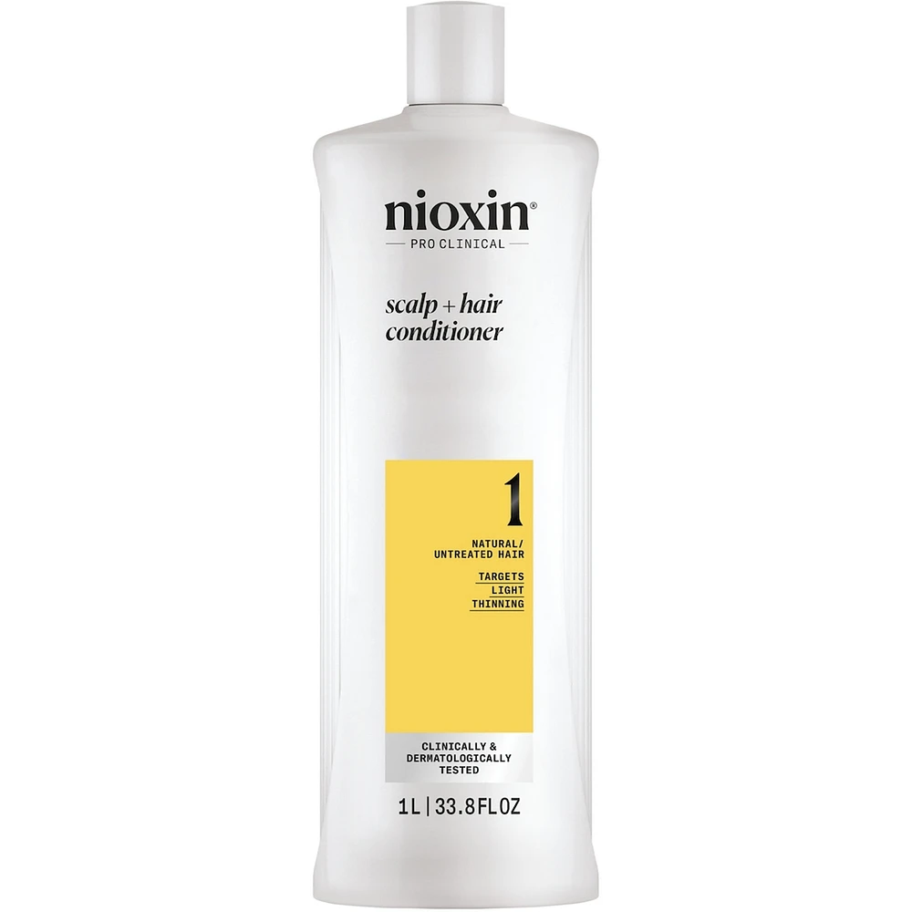 Revitalisant épaississant pour le cuir chevelu et les cheveux Système 1 de Nioxin – naturels clairsemés, 500 mL