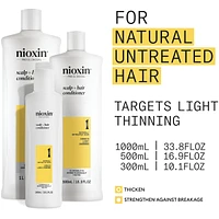 Revitalisant épaississant pour le cuir chevelu et les cheveux Système 1 de Nioxin – naturels clairsemés, 500 mL