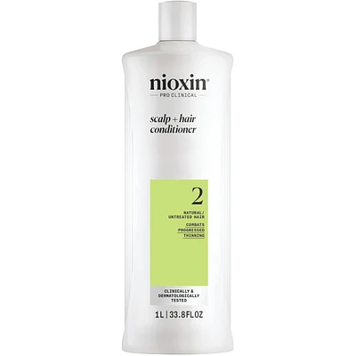 Revitalisant épaississant pour le cuir chevelu et les cheveux Système 2 de Nioxin – naturels très clairsemés, 500 mL