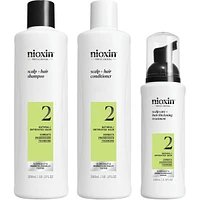 Soin épaississant pour cuir chevelu et cheveux Système 2 de Nioxin - pour les cheveux naturels et très clairsemés - Comprend un shampooing mL