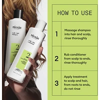 Soin épaississant pour cuir chevelu et cheveux Système 2 de Nioxin - pour les cheveux naturels et très clairsemés - Comprend un shampooing mL