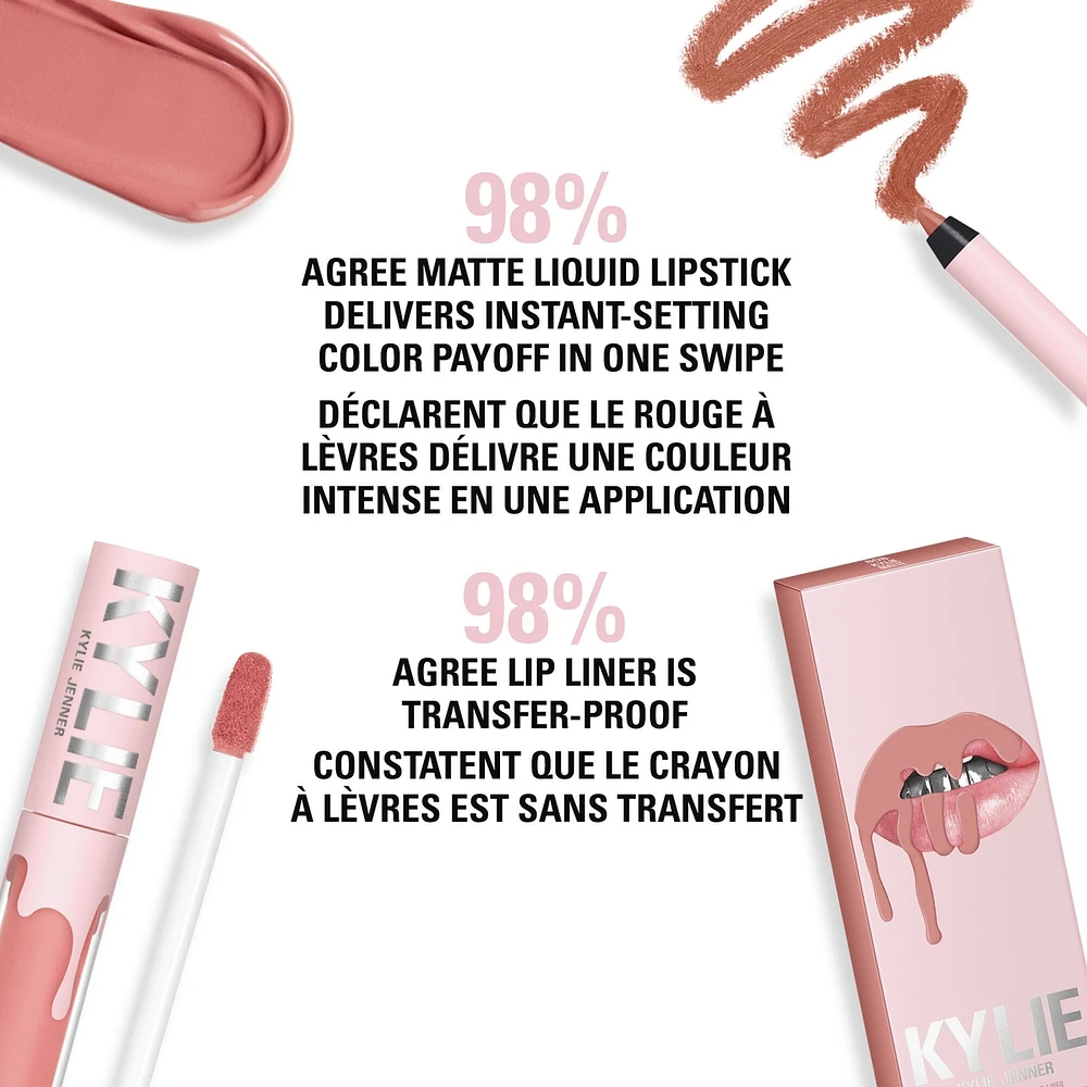 Matte lip Kit, perfect routine, highly-pigmented, long-lasting, smudge-resistant, vegan