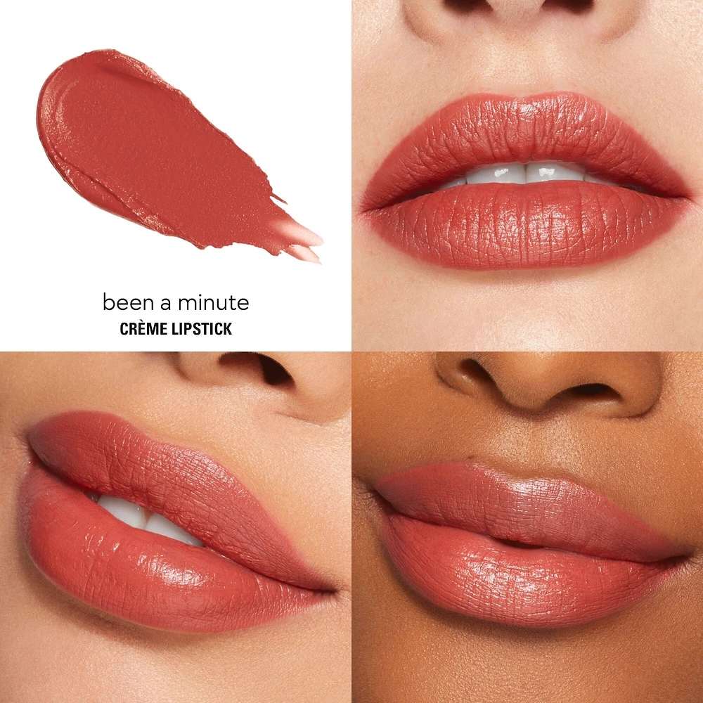 Crème Lipstick, colour-rich, satin sheen finish, non-sticky, lightweight, moisturizes for 8 hours