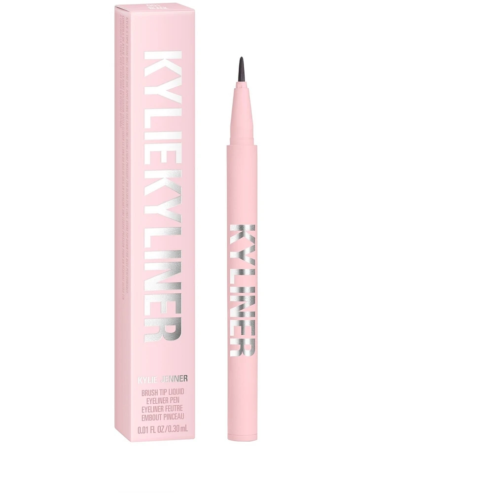 Kyliner Brush Tip Liquid Eyeliner Pen, easy to apply, ultra-fine, water-resistant, deep black, weightless, long-wear