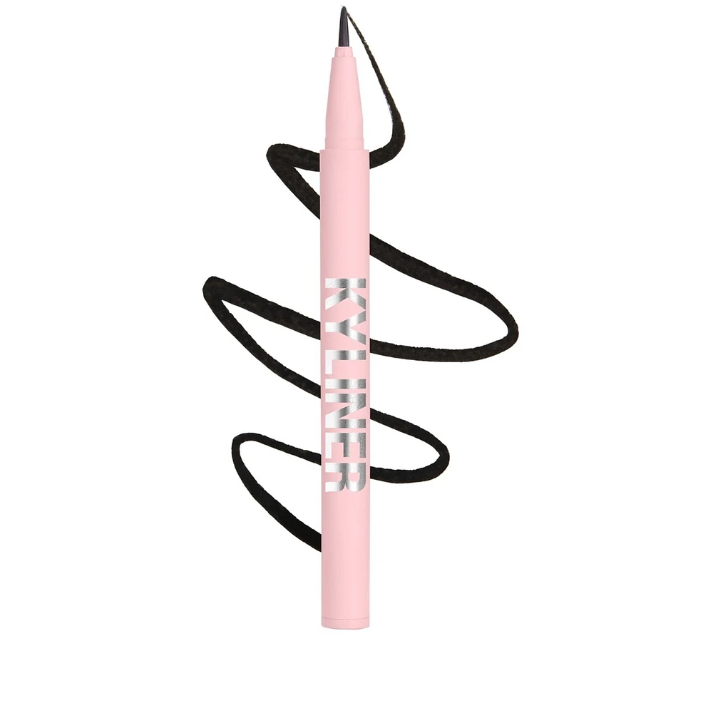Kyliner Brush Tip Liquid Eyeliner Pen, easy to apply, ultra-fine, water-resistant, deep black, weightless, long-wear