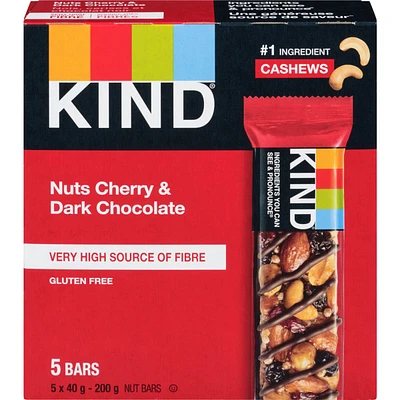 Barres Noix, cerises et chocolat noir