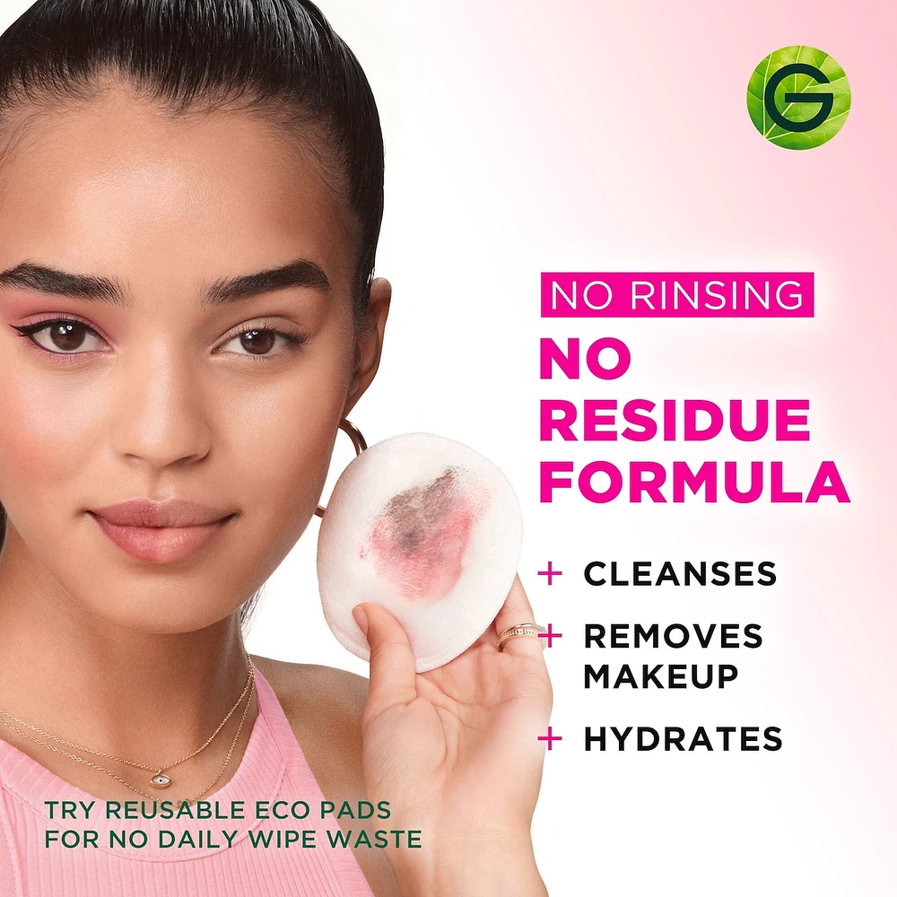 Garnier Eau Micellaire Démaquillante, Hydratant tout-en-un + Nettoyant visage à l'eau de rose et à la glycérine, hypoallergénique, peau sensible à sèche, 700 ml
