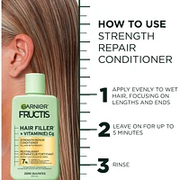 Fructis Hair Filler + Vitamin C Strength Repair Sulfate-Free Conditioner, for Weak Damaged Hair, up to 4X Less Breakage & 79% More Strength