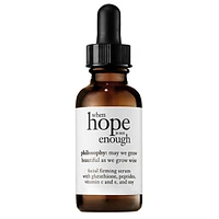 when hope is not enough facial firming serum, lightweight, oil-free, reduces the first signs of aging