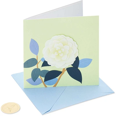 Carte sans texte Papyrus (Rose blanche)