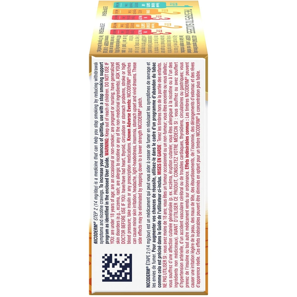 NICODERM® Stop Smoking System, STEP 2, 7 clear patches (one patch daily) 14 mg/day