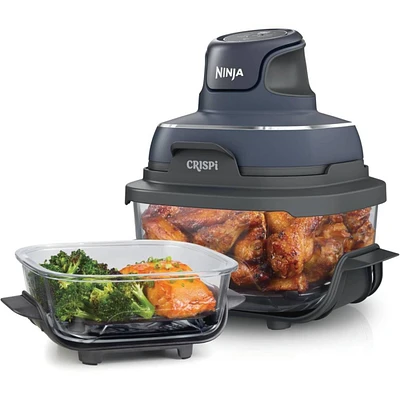 Ninja FN101CGY Crispi Système de cuisson à la friteuse à air en verre portable 4-en-1