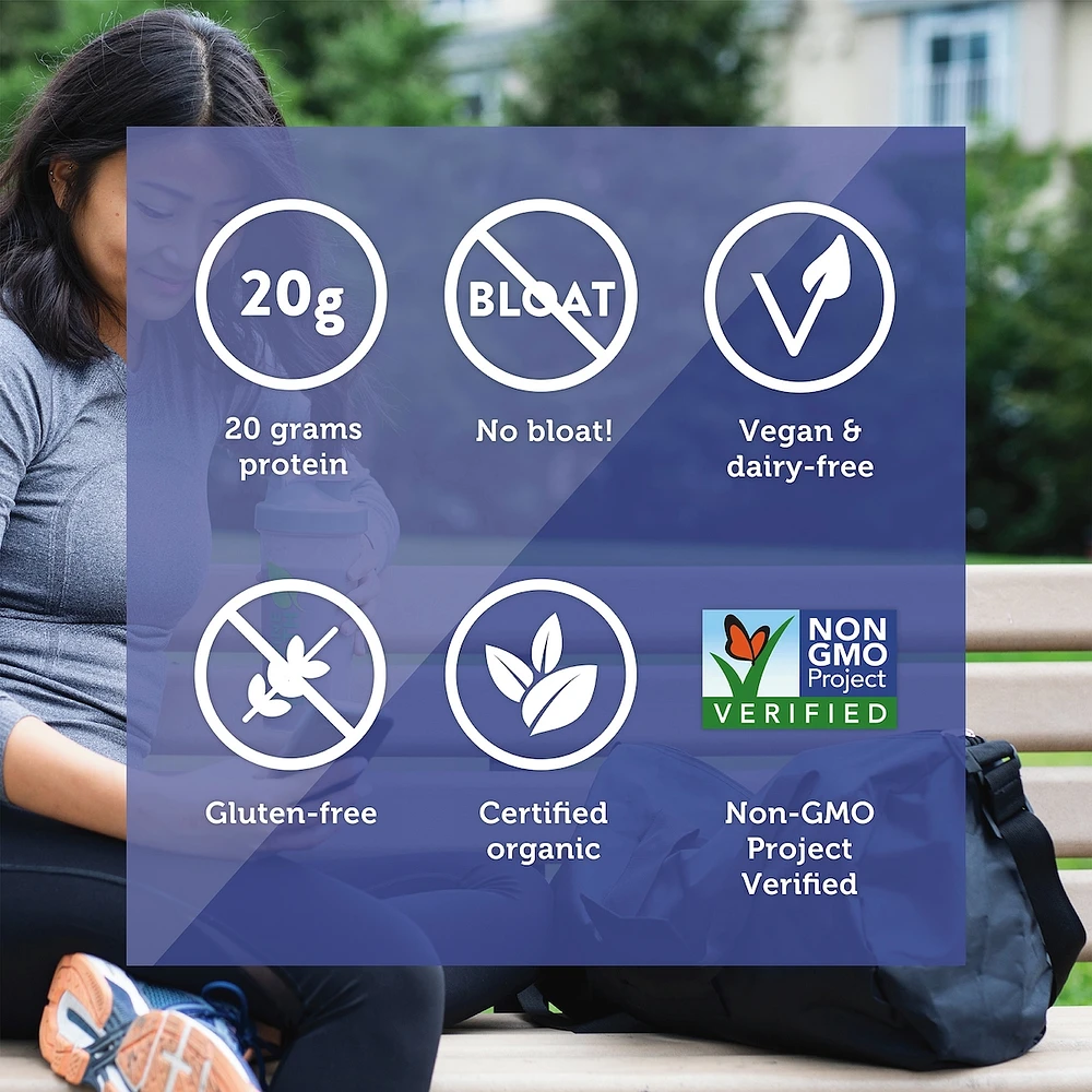 Fermented Organic Vegan Proteins+, Natural Chocolate Protein Powder, 20g Protein