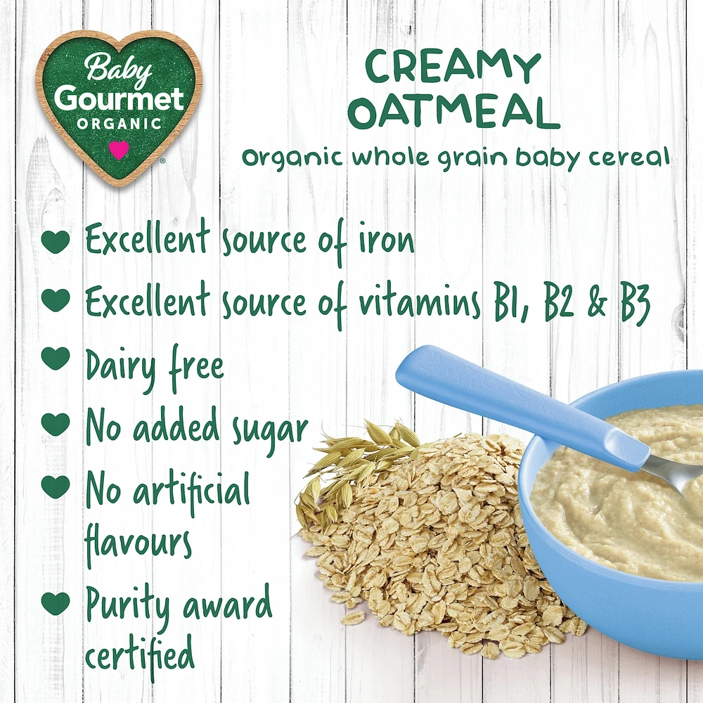Céréales pour bébé biologiques avoine crémeux de Baby Gourmet