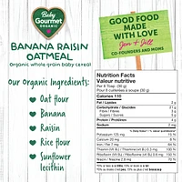 Céréales pour bébé biologiques avoine à la banane et aux raisins de Baby Gourmet