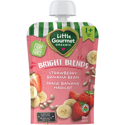 Little Gourmet Organic Toddler Snack Bright Blends Strawberry Banana Bean
