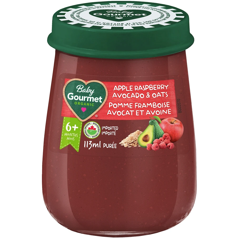 Organic Baby Food Jar Apple Raspberry Avocado & Oats