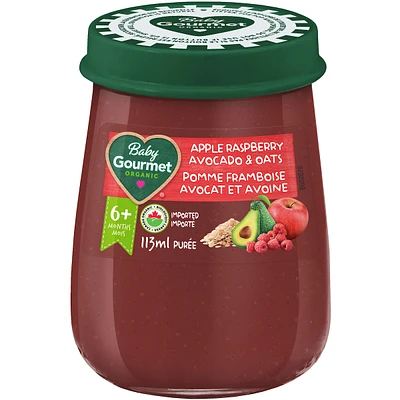 Organic Baby Food Jar Apple Raspberry Avocado & Oats