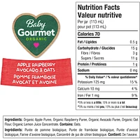 Organic Baby Food Jar Apple Raspberry Avocado & Oats