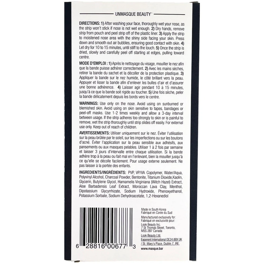 Bandes pour le nez au charbon