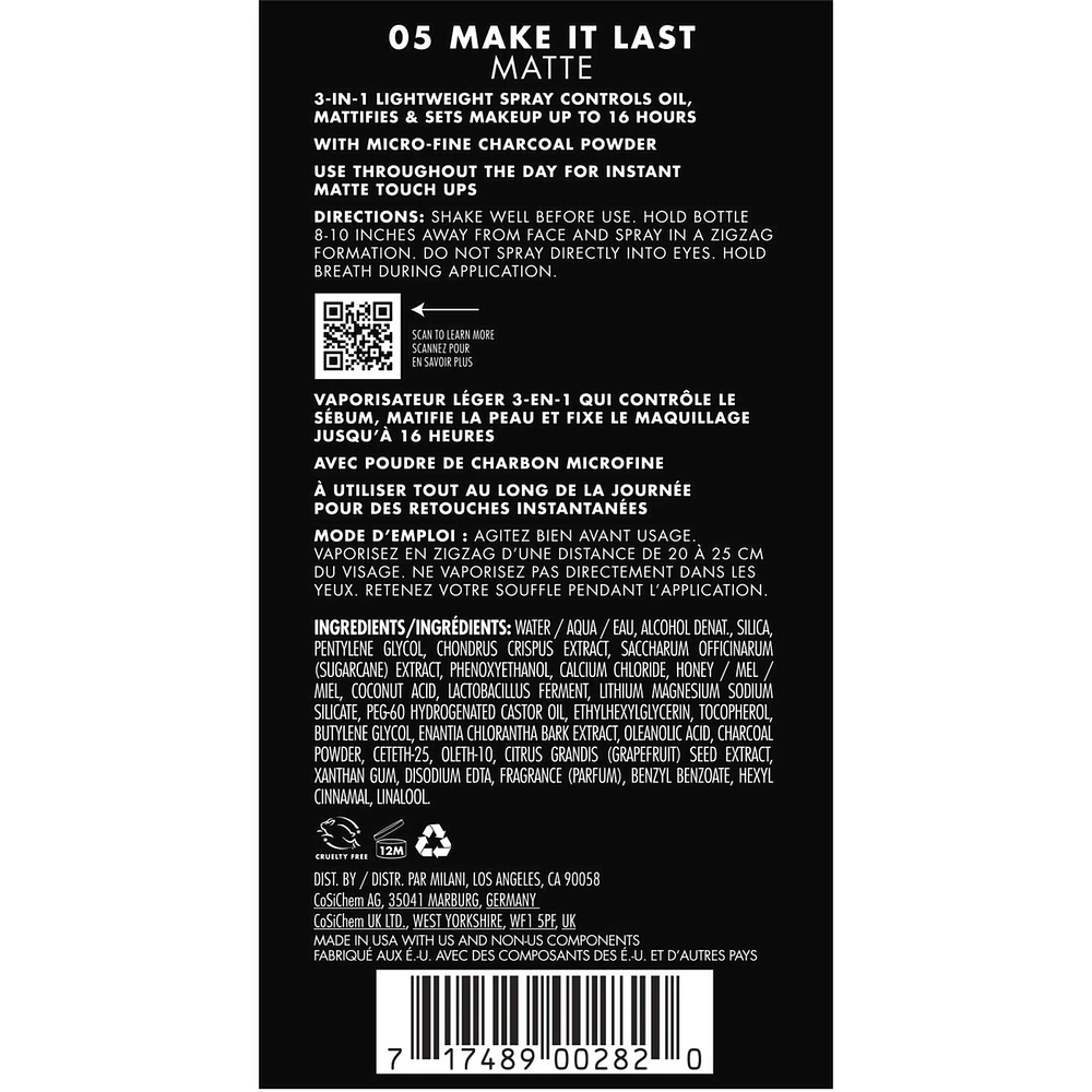 Make It Last Matte - Matte Finish Charcoal Setting Spray Jumbo