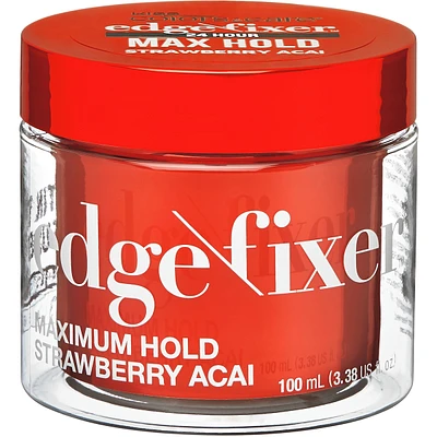 KISS Colors & Care Edge Fixer Gel Maximum Hold for Textured Hair Type, Strawberry Acai, 3.38 fl. oz.