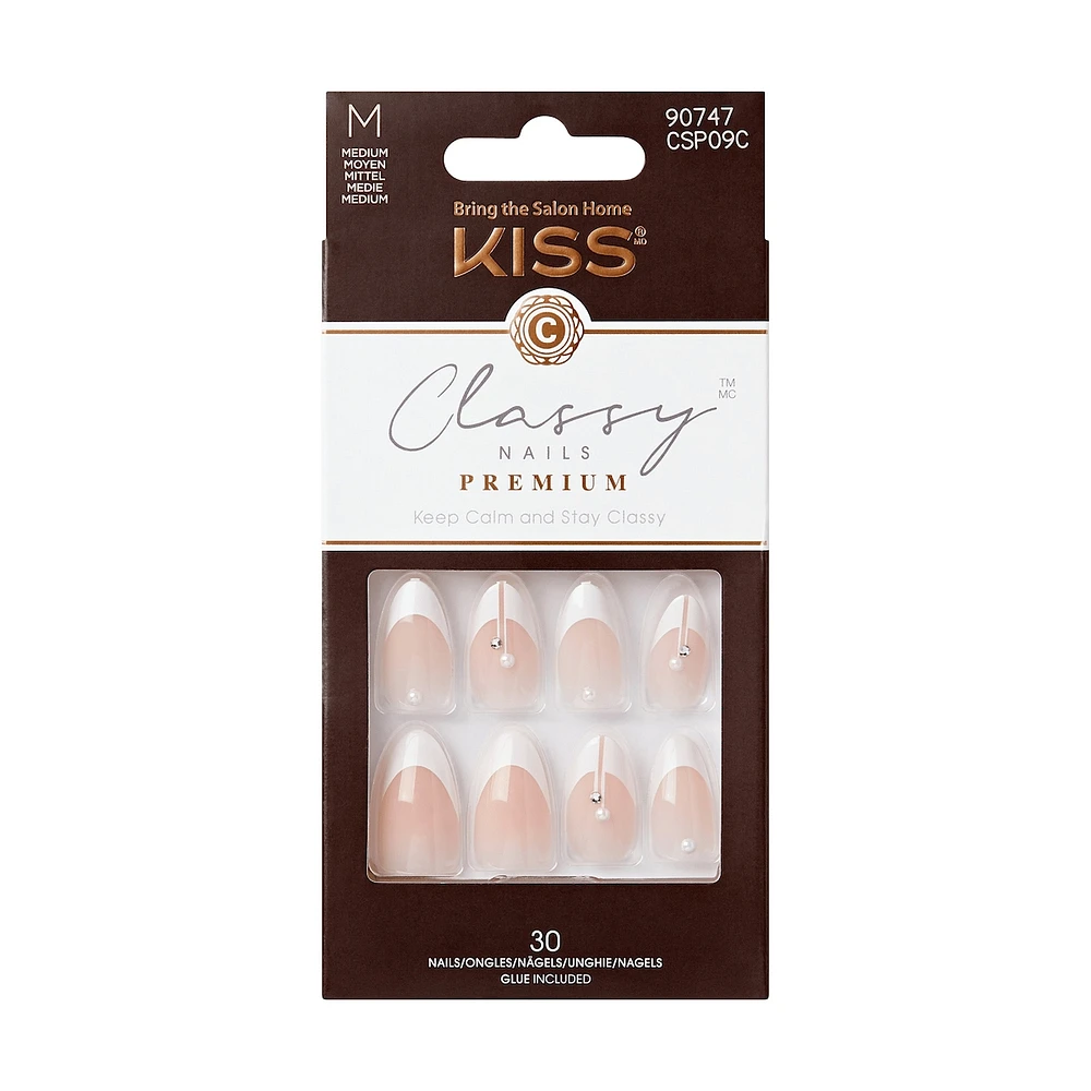Kiss Premium Classy - My Muse Fake Nail, 30 Count, Medium