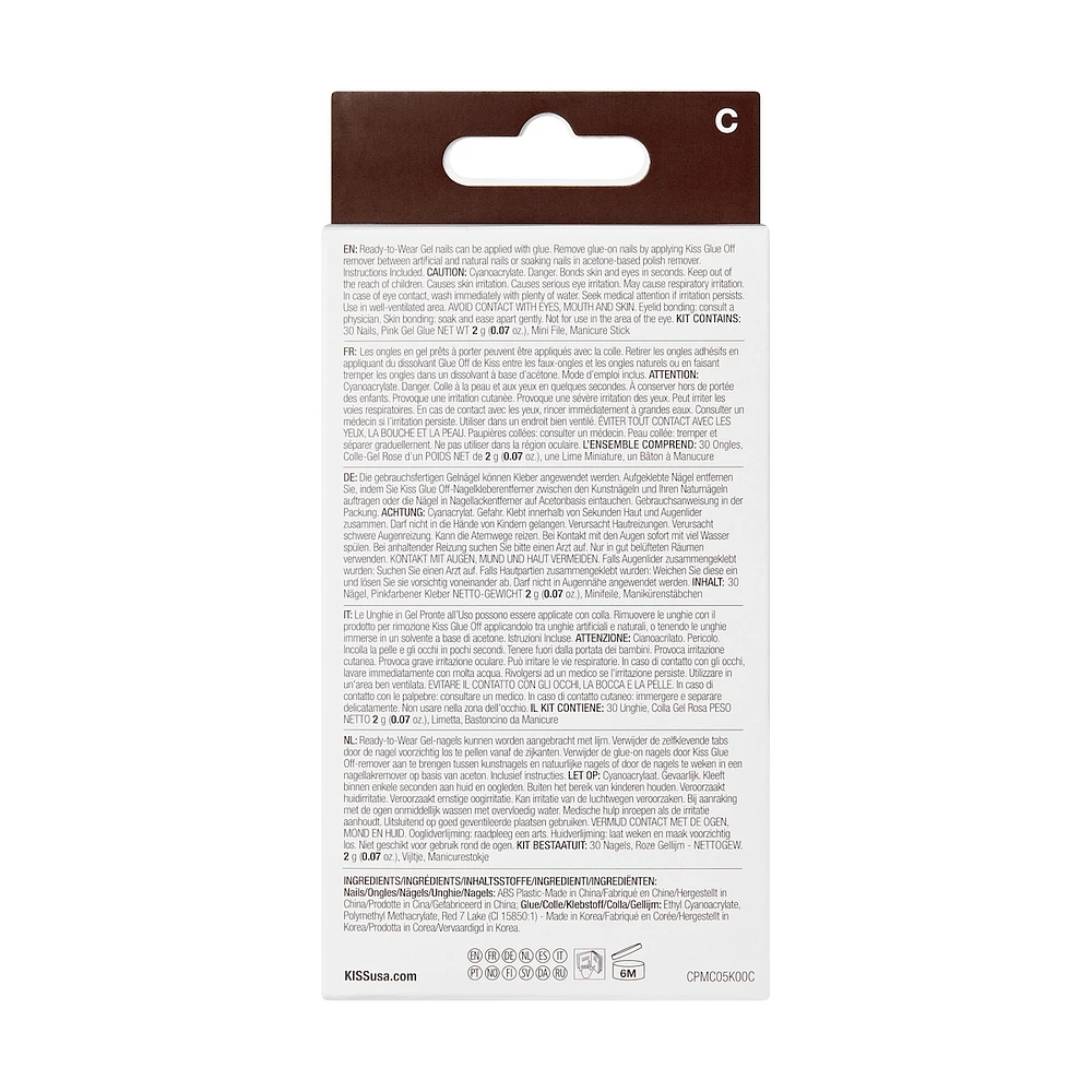 Kiss Premium Classy  - My Muse Fake Nail, 30 Count, Medium
