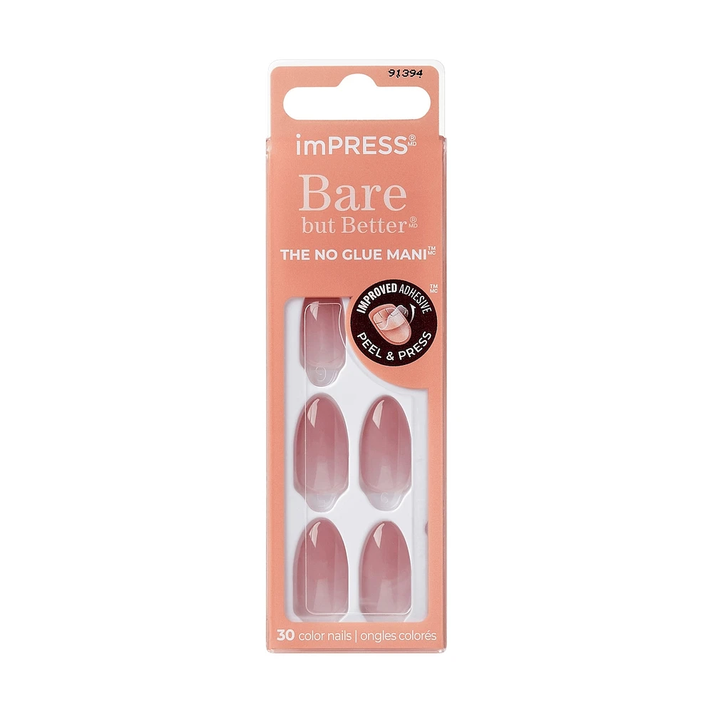 Impress : Ongles À Pression De Couleur, «Instinct», Rose, Court, Carré-Ovale